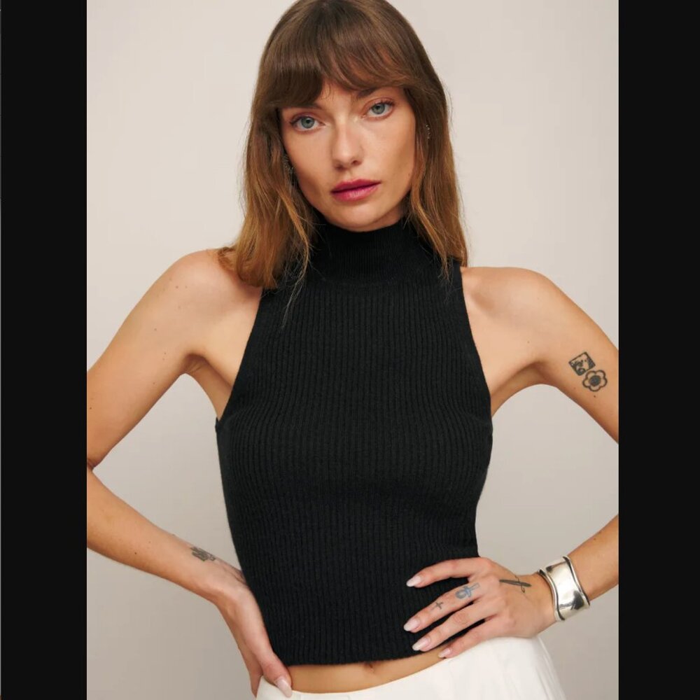 Reformation Farrah Cashmere Turtleneck Tank